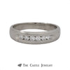 Channel Set Round Brilliant Cut Wedding Band in 14K White Gold - Thumbnail 1