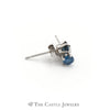 Sparkling Blue Diamond Stud Earrings in 14K White Gold - Thumbnail 2