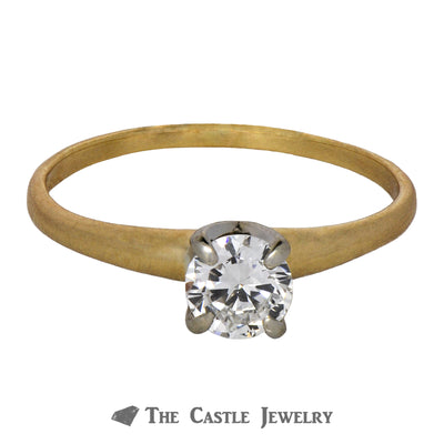 Round Brilliant Cut .53ct SI1 H/I Diamond Engagement Ring 14K Yellow Gold