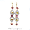 Demeter Dangling Diamond, Pink Tourmaline, & Yellow Sapphire Earrings - Thumbnail 1
