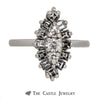 Marquise Shaped Cluster Ring in 14K White Gold - Thumbnail 1