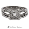 Crown Collection .33cttw Princess Cut Diamond Bridal Set with Split Shank