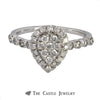 Crown Collection .50cttw Pear Diamond Halo & Cluster Engagement Ring - Thumbnail 1