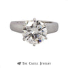 GIA Certified 4.08ct SI1/F Round Brilliant Cut Diamond Engagement Ring - Thumbnail 1