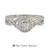 Crown Collection Round Diamond Engagement Ring with Halo Design - Thumbnail 1