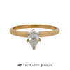Pear Cut 1/2 carat Solitaire Engagement Ring in 14K Yellow Gold - Thumbnail 1