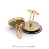 Round Black Onyx Diamond Horseshoe Cuff links - Thumbnail 2