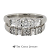 1 CTTW Round  And Baguette Cut Diamond Bridal Set 14K White Gold - Thumbnail 1