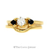 .25ct Diamond Bridal Set with Sapphire Accents in 14K Yellow Gold - Thumbnail 1