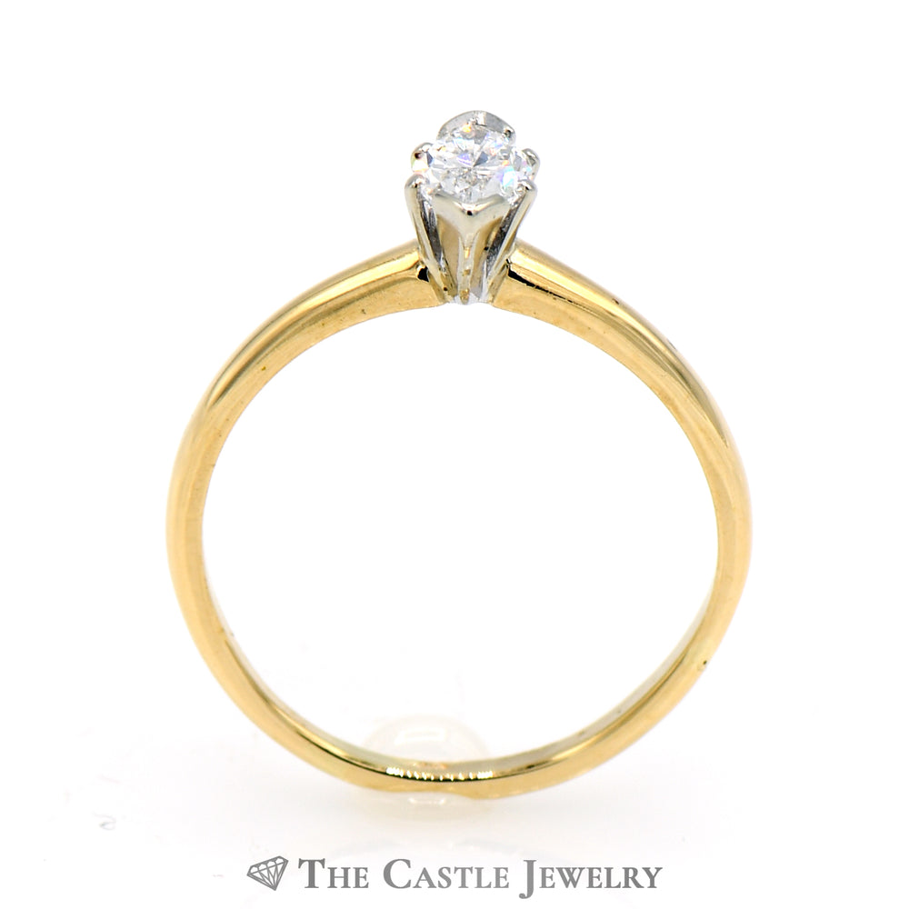 Marquise Cut .45 Carat Solitaire Engagement Ring in 14k Yellow Gold