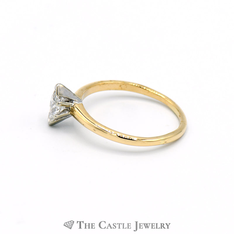 Marquise Cut .45 Carat Solitaire Engagement Ring in 14k Yellow Gold