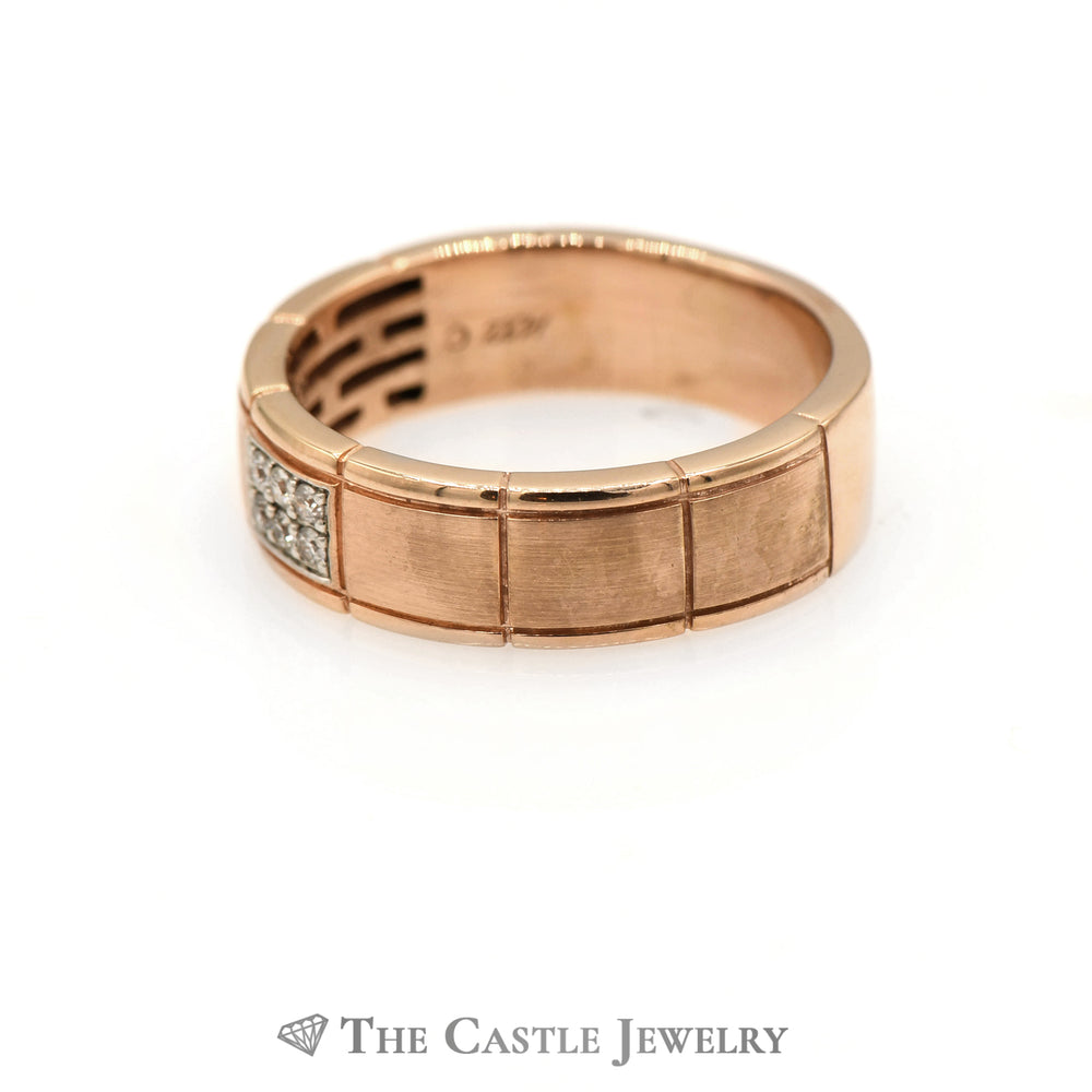 Men's Neil Lane .12cttw Diamond Cluster Designer Wedding Band in 14k Rose Gold