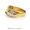 Beautiful Leaf Shaped Channel Set Baguette Cut Diamond Band in 18k Yellow Gold - Thumbnail 3