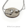 Beautiful Diamond Stud Necklace .35ct Round In 14K White Gold - Thumbnail 3