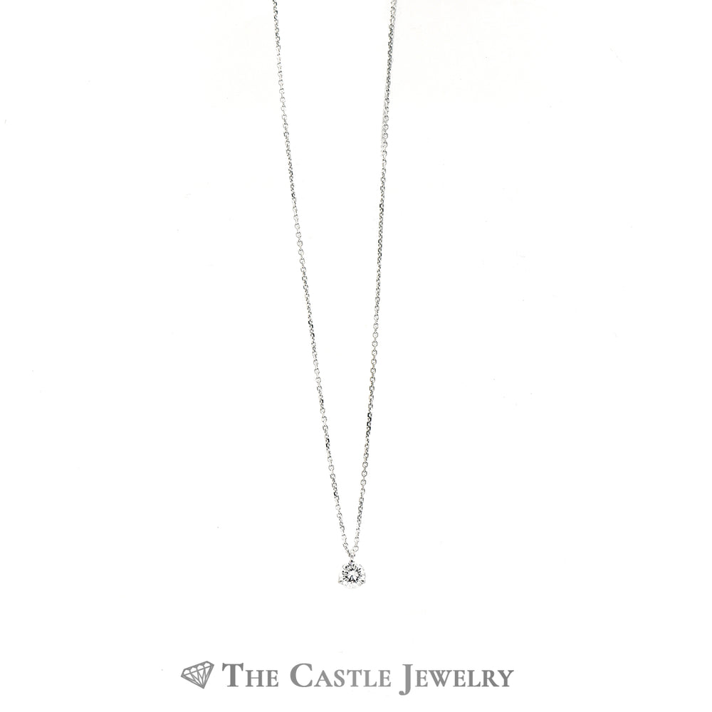Beautiful Diamond Stud Necklace .35ct Round In 14K White Gold