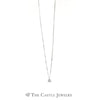 Beautiful Diamond Stud Necklace .35ct Round In 14K White Gold - Thumbnail 1