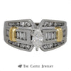 Two Tone Marquise Bridal Ring with Accents Diamonds - Thumbnail 1