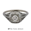 .33ct Round Diamond Solitaire Ring in Vintage Designed Mounting - Thumbnail 1