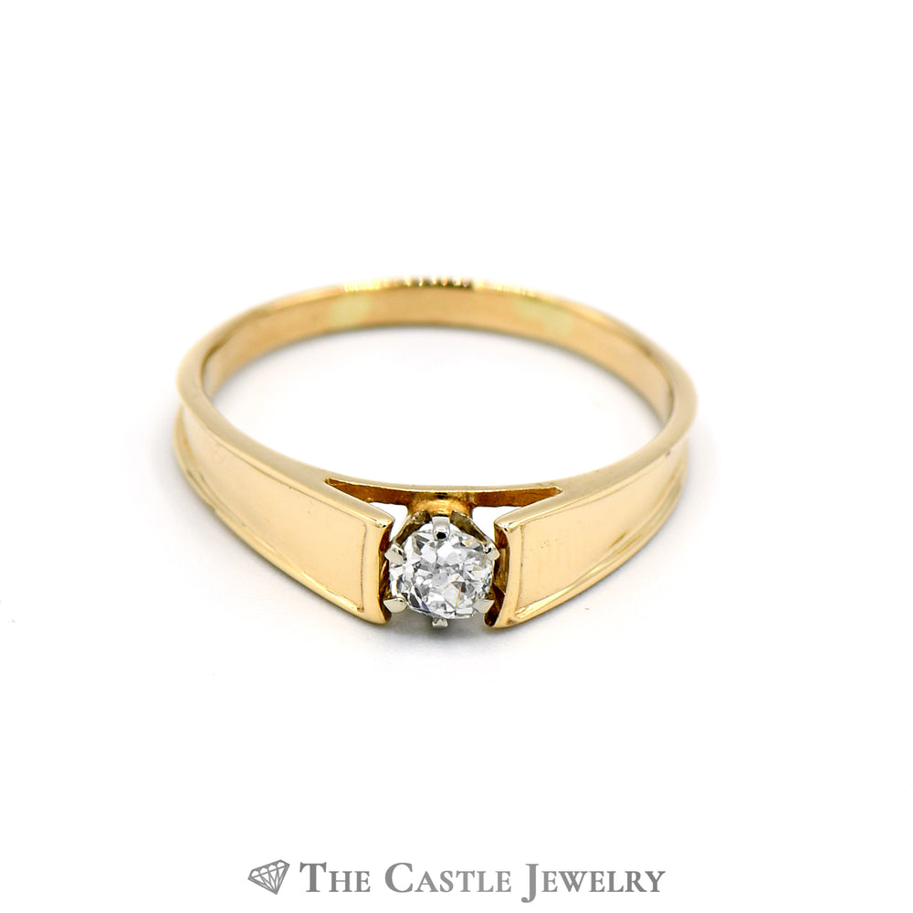 .30ct Round Brilliant Cut Diamond Solitaire Engagement Ring in 14K Yellow Gold