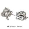 3 Leaf Clover Earrings of 1.38cttw Round Brilliant Cut Diamonds in White Gold - Thumbnail 2