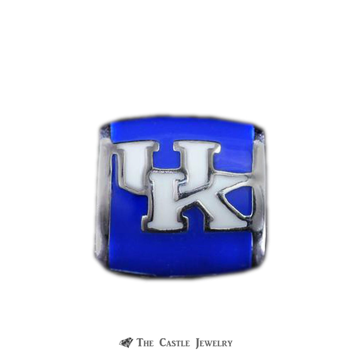 Collegiate University of Kentucky Blue UK Barrel Bead
