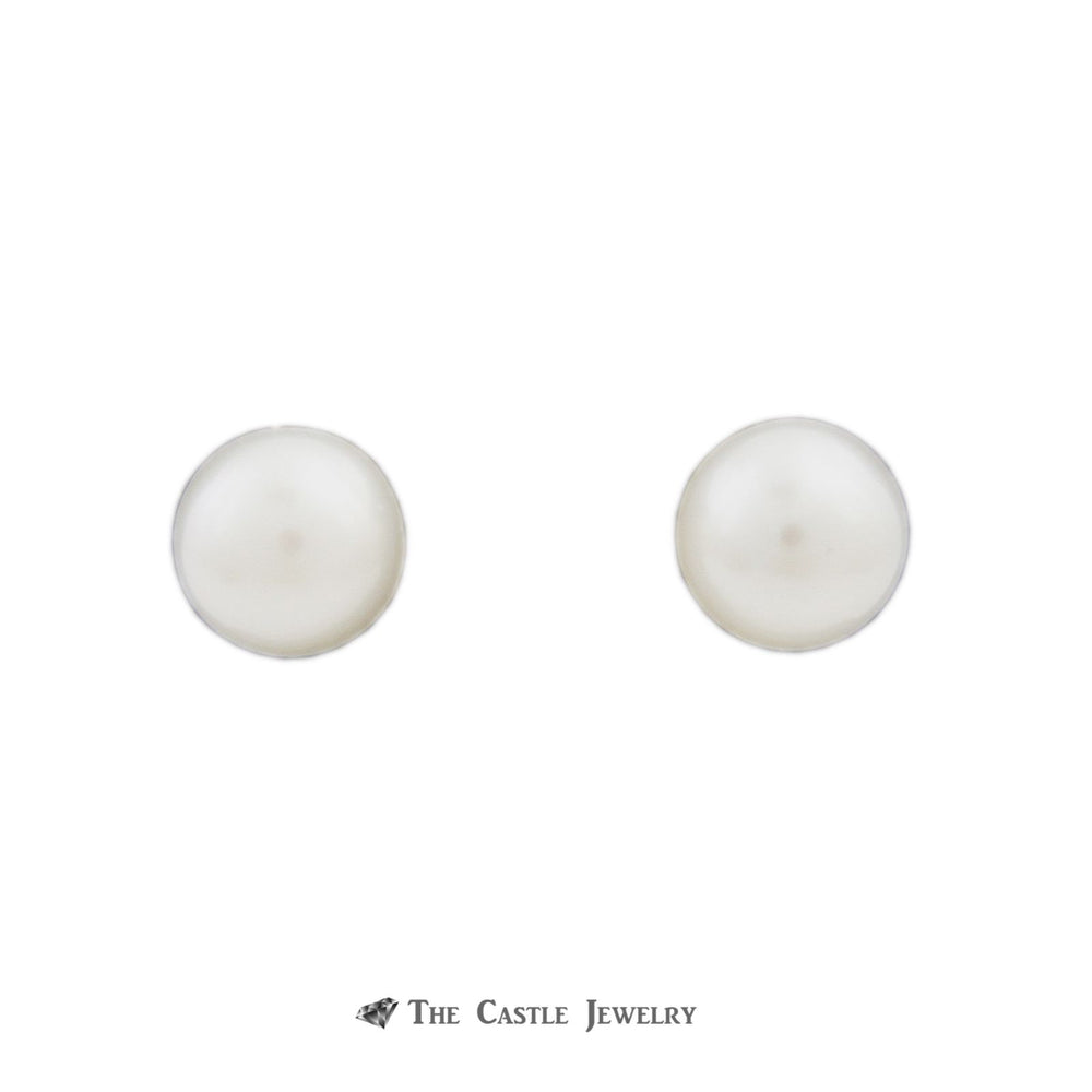 Pearl Earrings with 9-9.5mm Pearls in 14K Yellow Gold