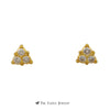 Trillion Shaped .60cttw Triple Round Diamond Studs 22k Yellow Gold - Thumbnail 1