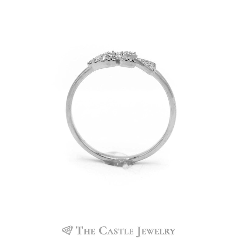 Open Designed Diamond Arrow Ring in 10KT