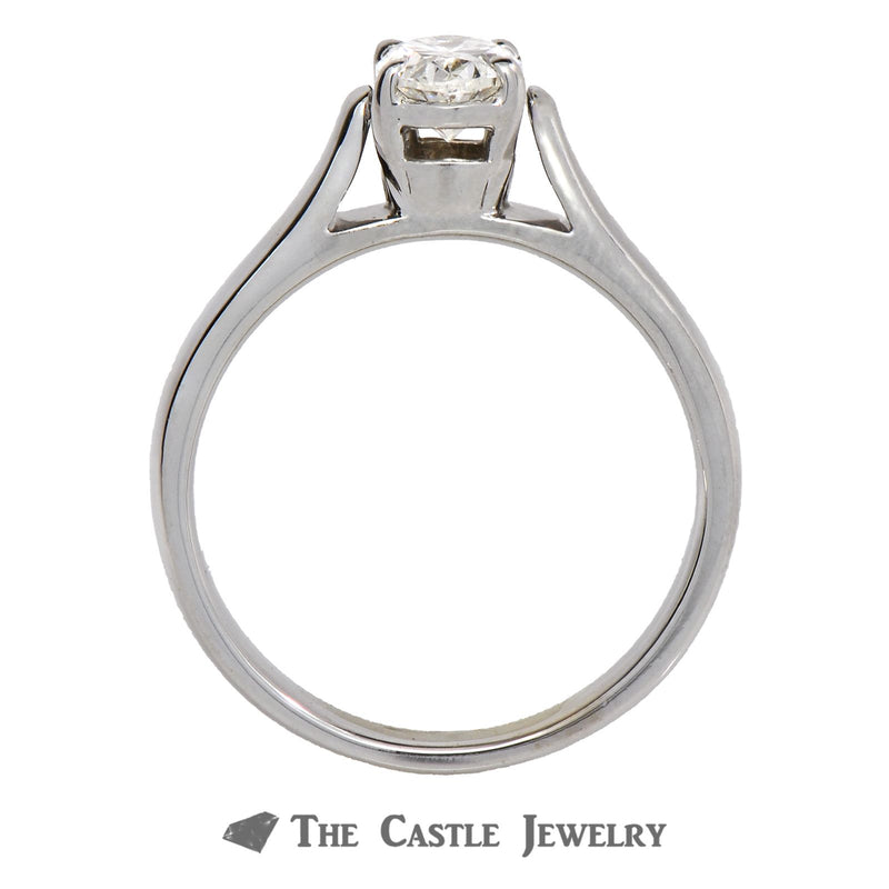 Oval Cut Diamond Engagement Ring .76ct VS2/G 14K White Gold