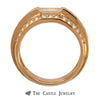 3 Row Baguette & Round Diamond Band in 18k Rose Gold - Thumbnail 2