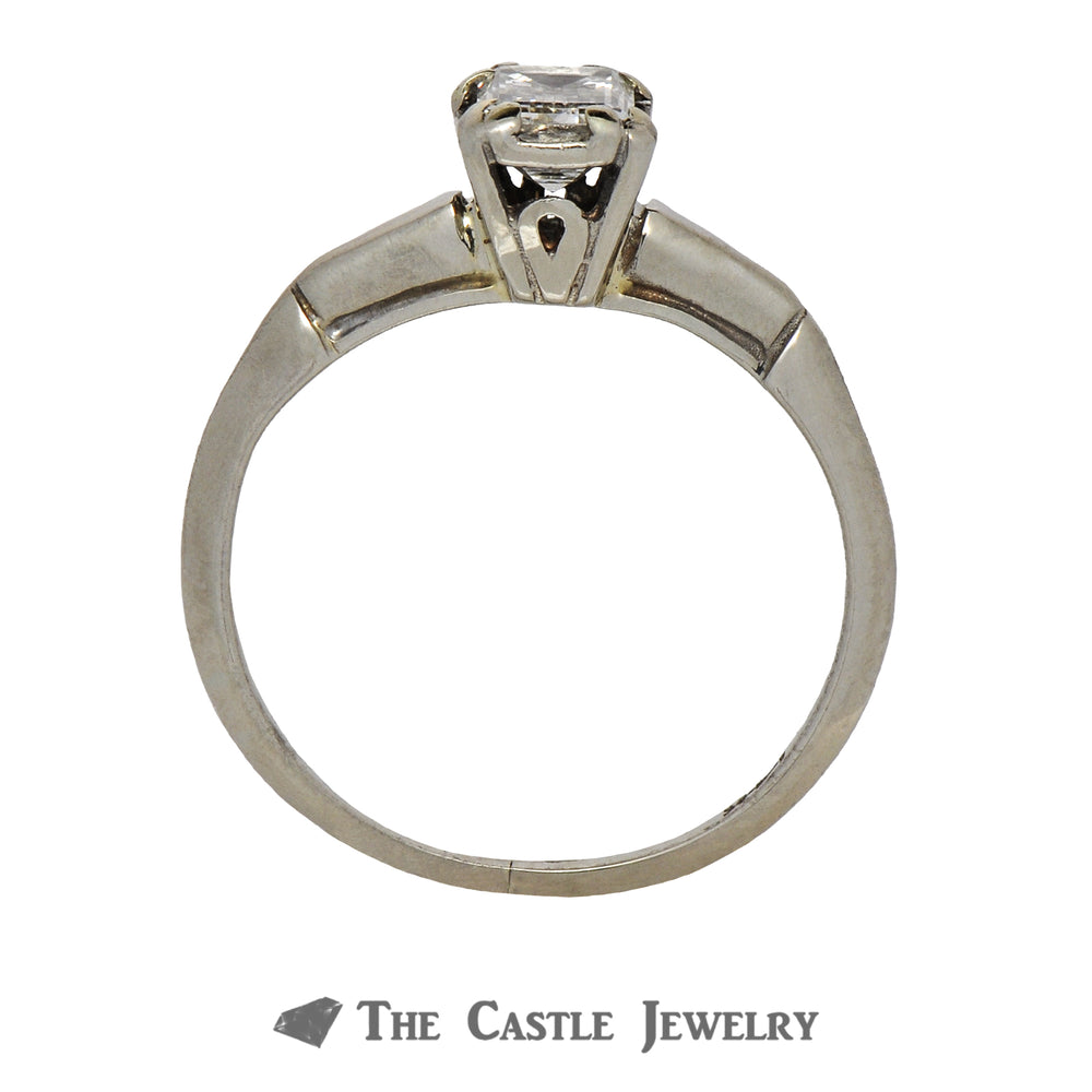 Emerald Cut .50ct VS2 G/H Diamond Engagement Ring in 14K White Gold
