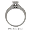 Princess Cut Diamond Cluster Engagement Ring with Black Diamond Accents - Thumbnail 2