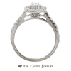 Double Diamond Halo Ever Us Engagement Ring with Diamond Accents in 14k White Gold - Thumbnail 2