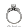 1.25cttw Diamond Engagement Ring with Baguette, Trillion and Round Cut Accents in 14k White Gold - Thumbnail 2