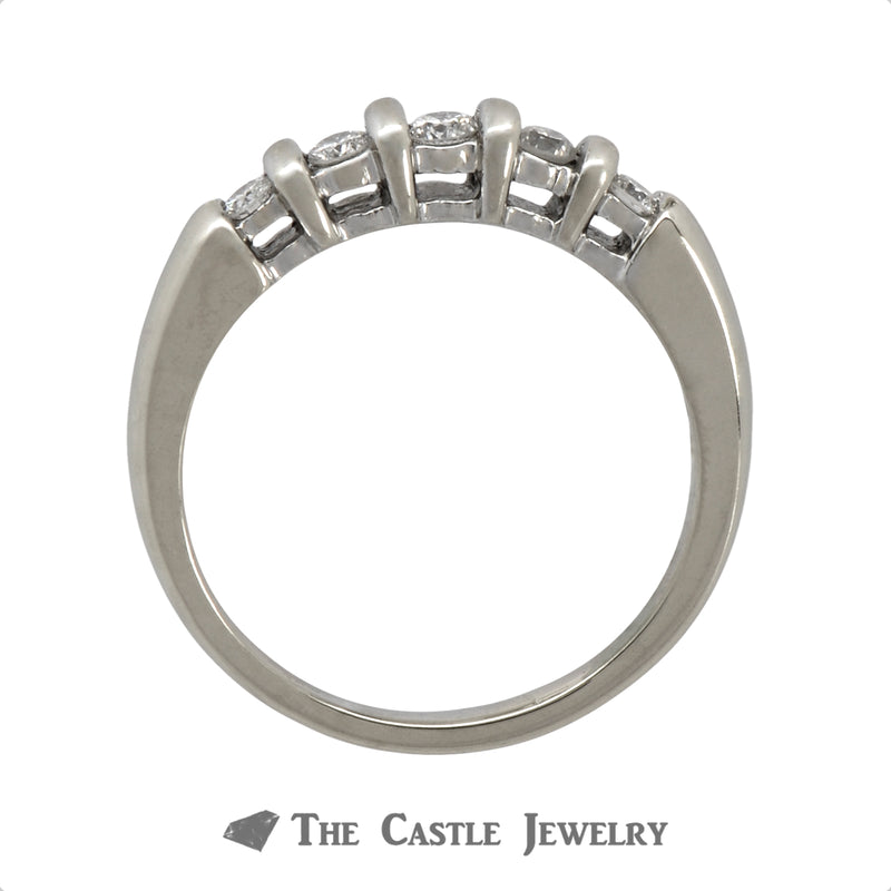 .20cttw Five Diamond Wedding Band in 14k White Gold