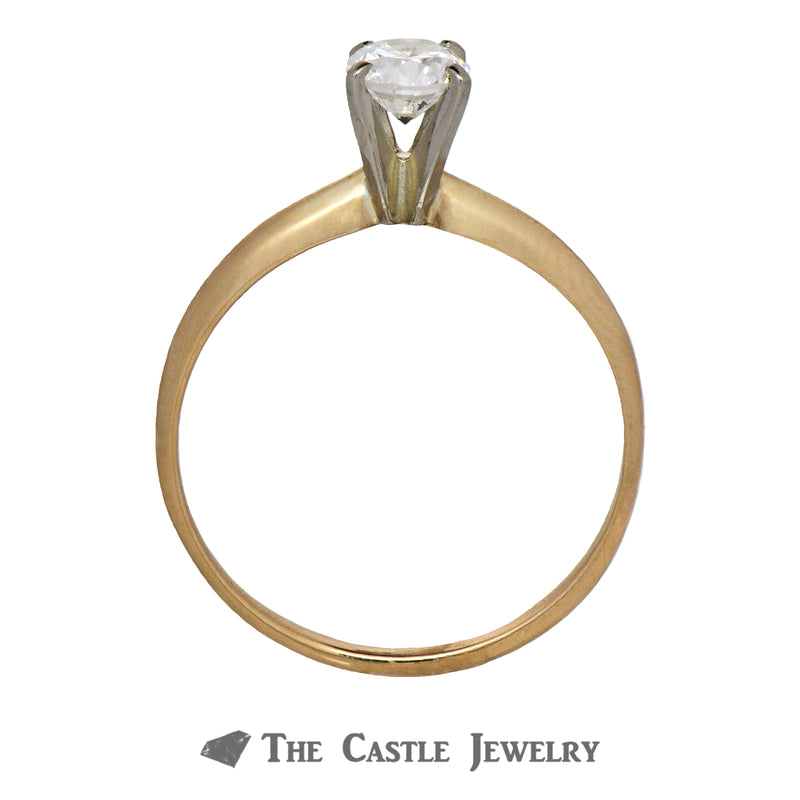 Round Diamond Engagement Ring .50ct SI1/SI2 H 14K Yellow Gold