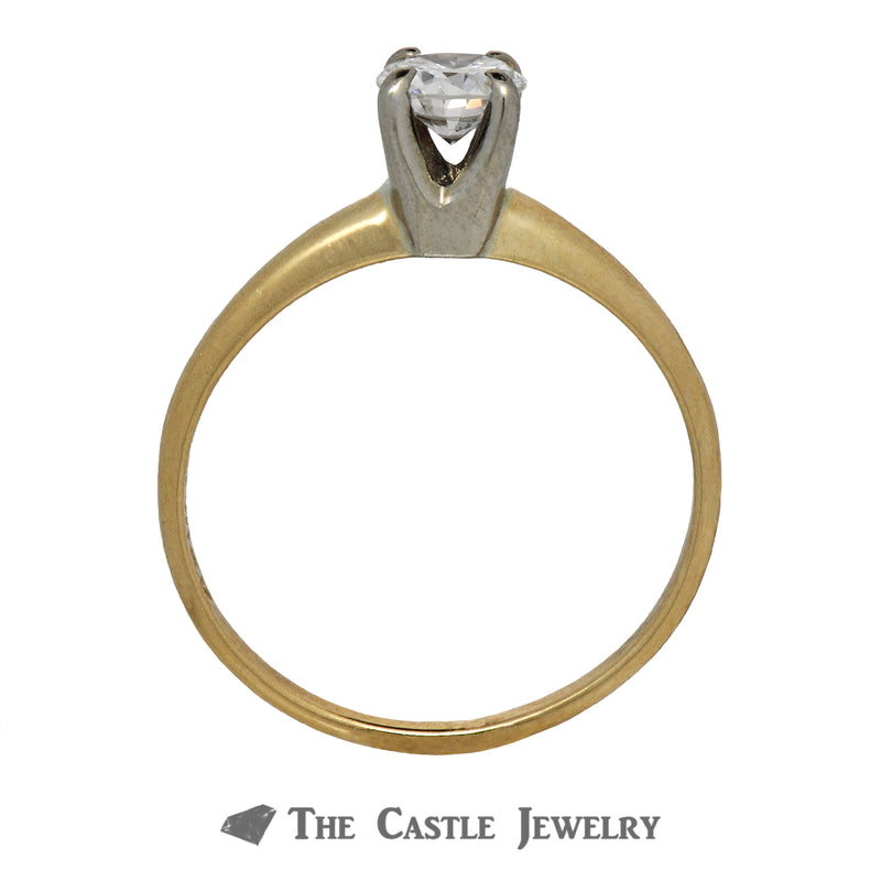 Round Brilliant Cut .53ct SI1 H/I Diamond Engagement Ring 14K Yellow Gold