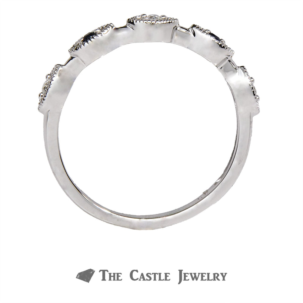 Sapphire Stackable Ring with Diamond Accents in 10K White Gold