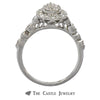 Crown Collection .50cttw Pear Diamond Halo & Cluster Engagement Ring - Thumbnail 2