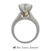 GIA Certified 4.08ct SI1/F Round Brilliant Cut Diamond Engagement Ring - Thumbnail 2