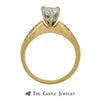 Heart Shaped Diamond Engagement Ring with Baguette Mounting in 14K Yellow Gold - Thumbnail 2