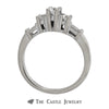 1 CTTW Round  And Baguette Cut Diamond Bridal Set 14K White Gold - Thumbnail 2