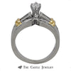 Two Tone Marquise Bridal Ring with Accents Diamonds - Thumbnail 2