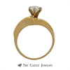 Pear Cut Diamond Engagement Ring with Asymmetrical Baguette Cut Diamond Accents in 14k Yellow Gold - Thumbnail 2