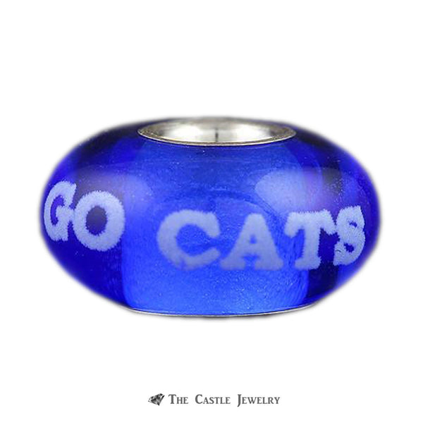 Collegiate University of Kentucky Blue Fenton Art Glass Bead Go Cats