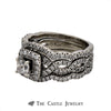 Designer Neil Lane Princess Cut Bridal Set with Diamond Encrusted Twisted Sides - Thumbnail 4