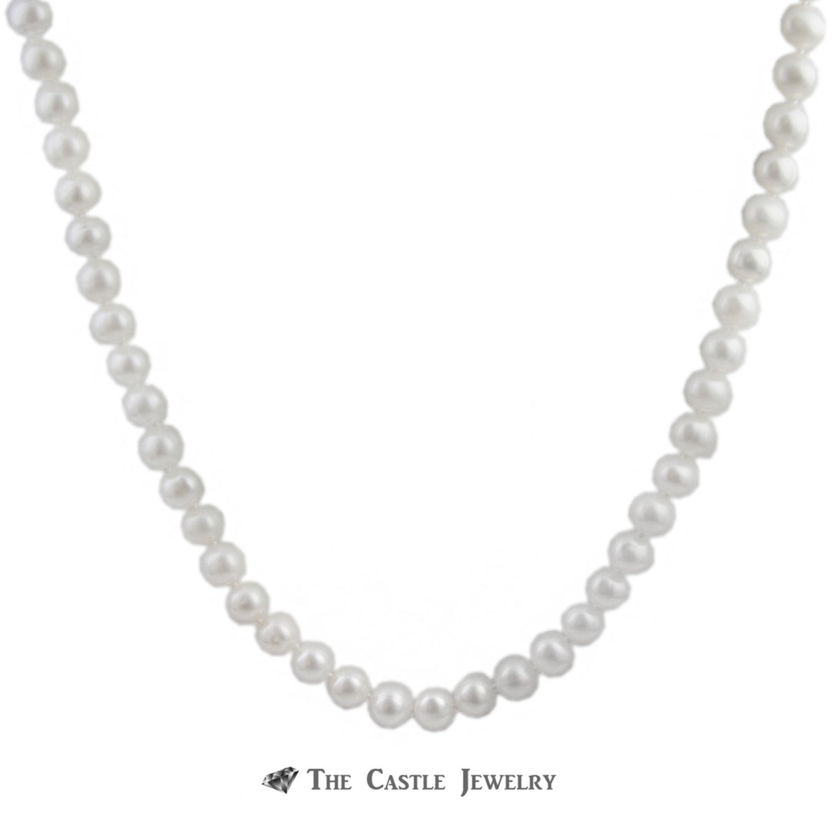 Pearl Necklace with 6.5-7mm Pearls w/ 14K Yellow Gold Clasp