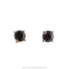 Beautiful Round Black Diamond 1.50cttw Stud Earrings in 14K Yellow Gold - Thumbnail 1