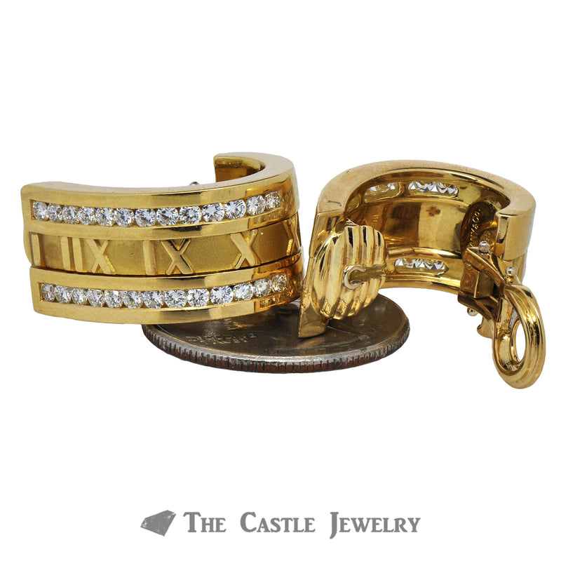 Tiffany & Co. Atlas Hoops/Modifiable Clip-on Earrings with Roman Numerals