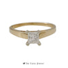 Princess Cut .55ct Diamond Solitaire Engagement Ring in 14K Gold Cathedral Mount - Thumbnail 1